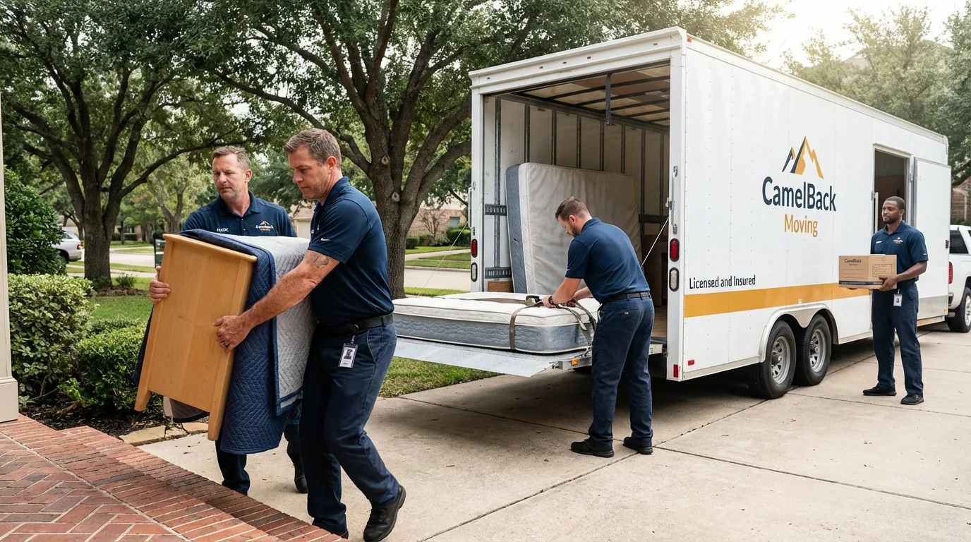 Crew loading residential truck for cross-state move from Orange Beach, AL